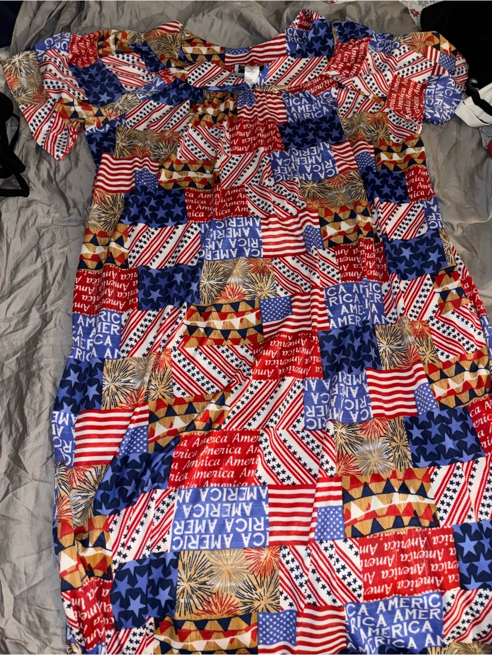 Anthony Richards Red, White & Blue Flag Print Dress
